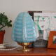 Extra lamp antique globe in glass Clichy speckled beu and gilded nets skyscraper foot brass