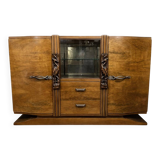 Sideboard in a row, Art Deco period, in walnut.