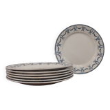 Set of 7 iron earth flat plates u&c sarreguemines and digoin