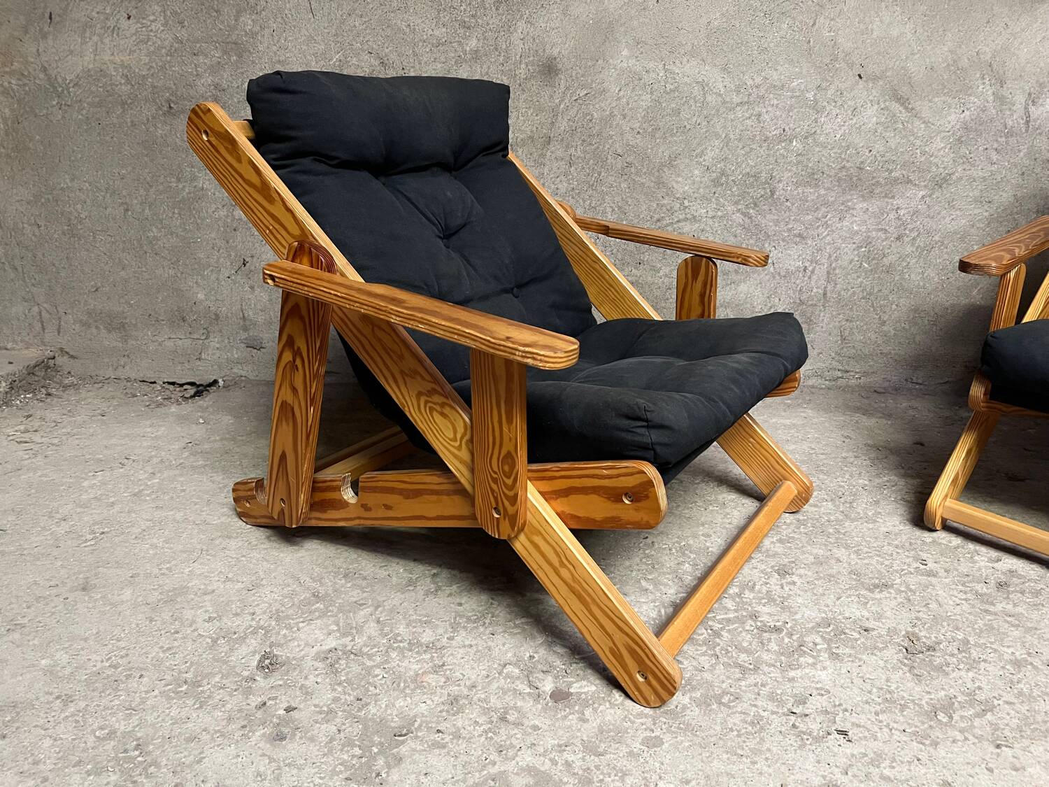 Pair of Scandinavian “Kon-tiki” armchairs by Gillis Lundgren for IKEA