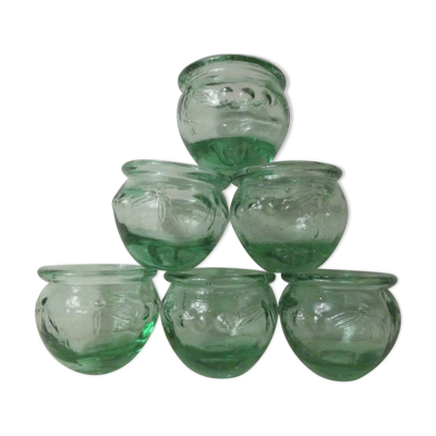 Set de 6 pots à confiture vintage en verre