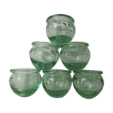 6 vintage glass jam jars