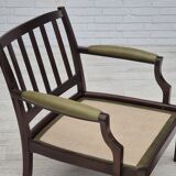 1970s, Scandinavian armchair, original condition,reen furniture leather, solid teak wood.