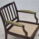 Fauteuil scandinave, état d'origine, meuble en cuir vert, bois de teck massif, années 1970