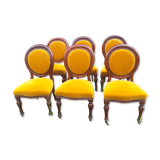 6 mahogany medaillon chairs from Louis Philippe 19th century