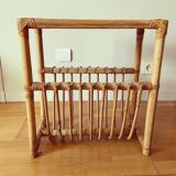 Rattan magazine rack