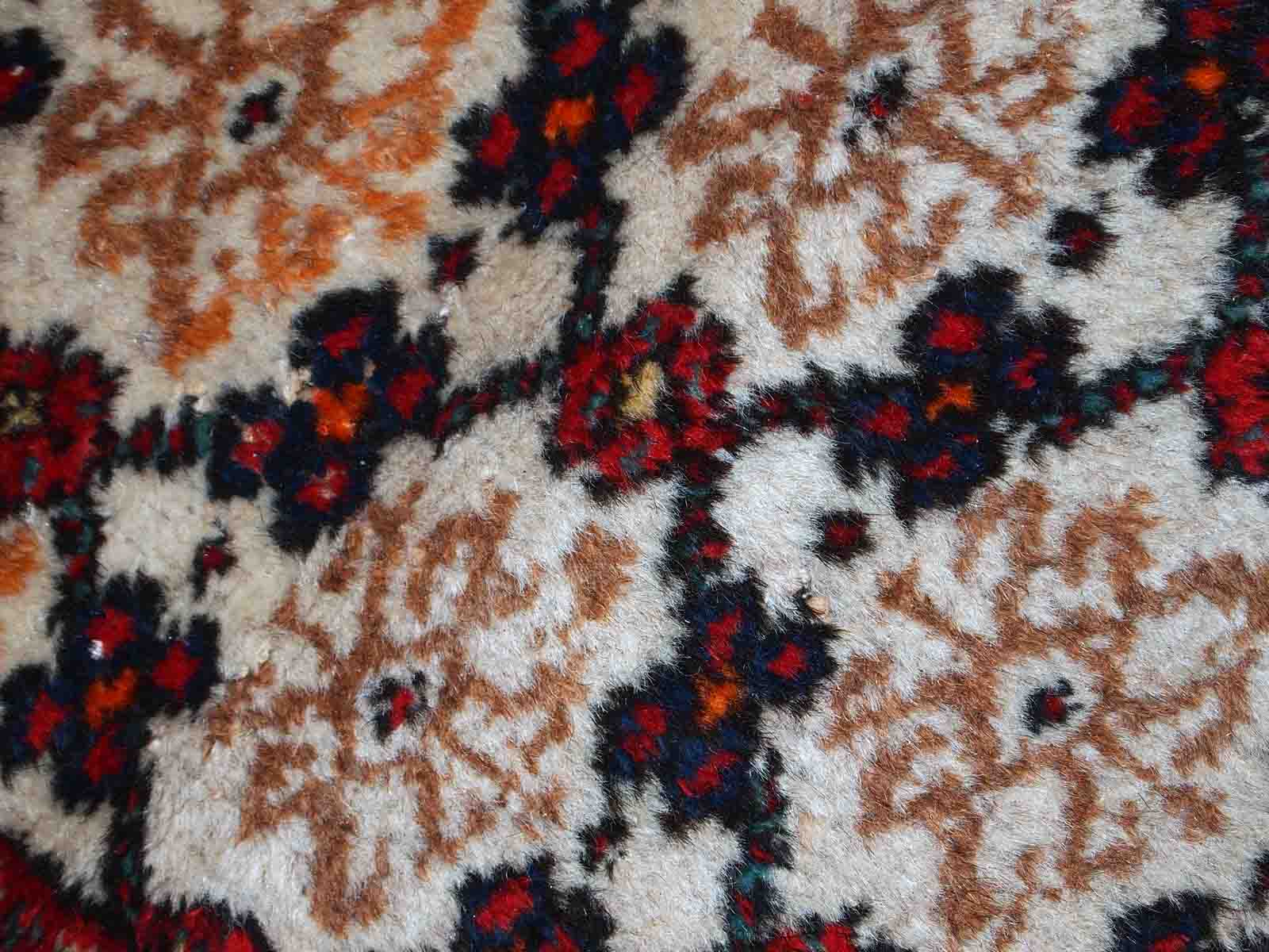 Vintage Persian Carpet Hamadan handmade 80cm x 207cm 1960s, 1C378