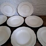 Set of 9 Sarguemines ivory soup plates