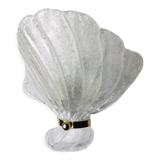 Shell wall lamp, murano glass, italy, 1970