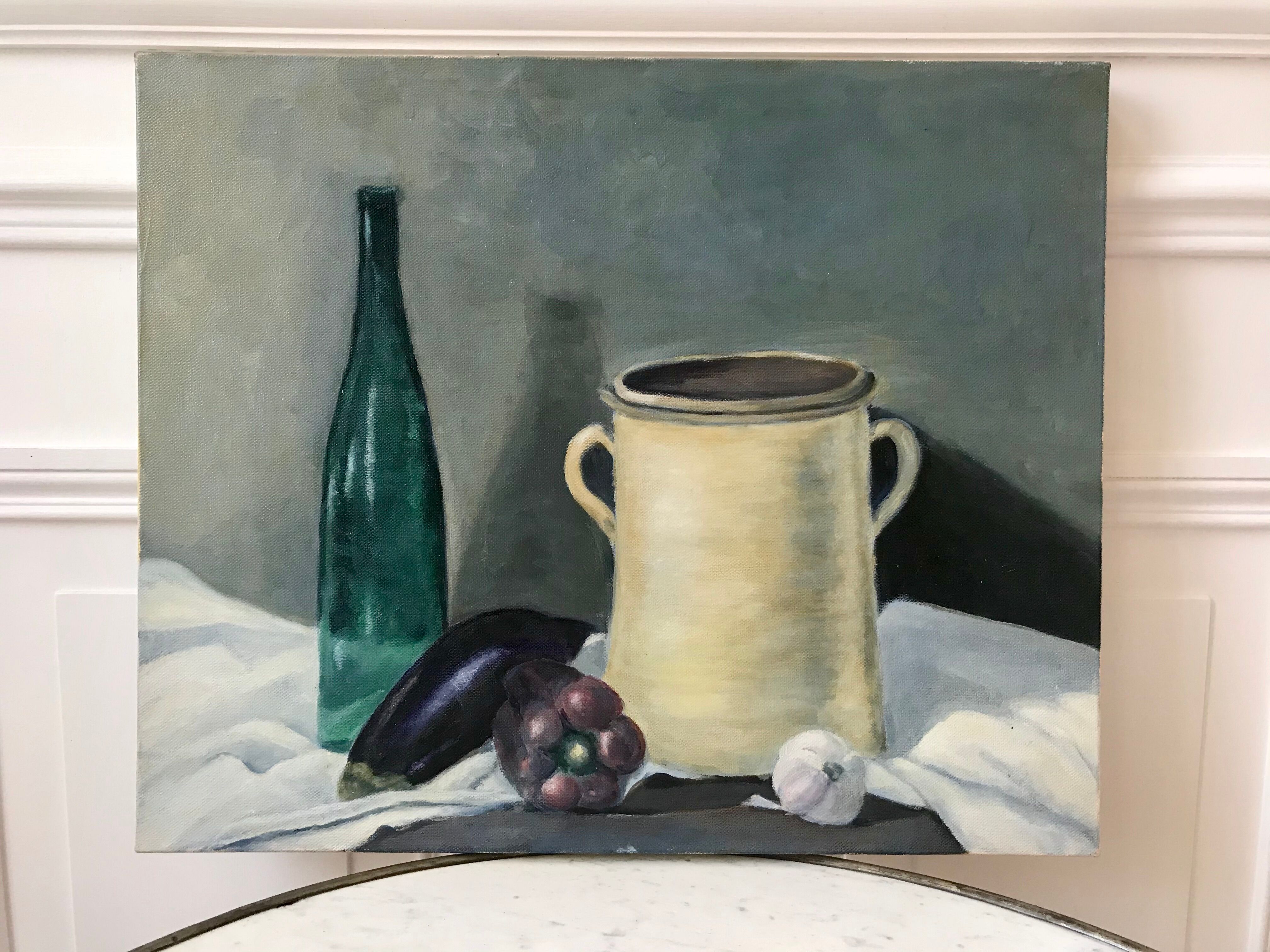 tableau huile sur toile nature morte vintage