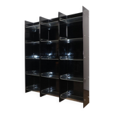 Vintage Space Age bookshelf in black and clear plexiglass – 1970