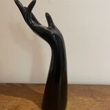 Black ceramic hand sculpture
