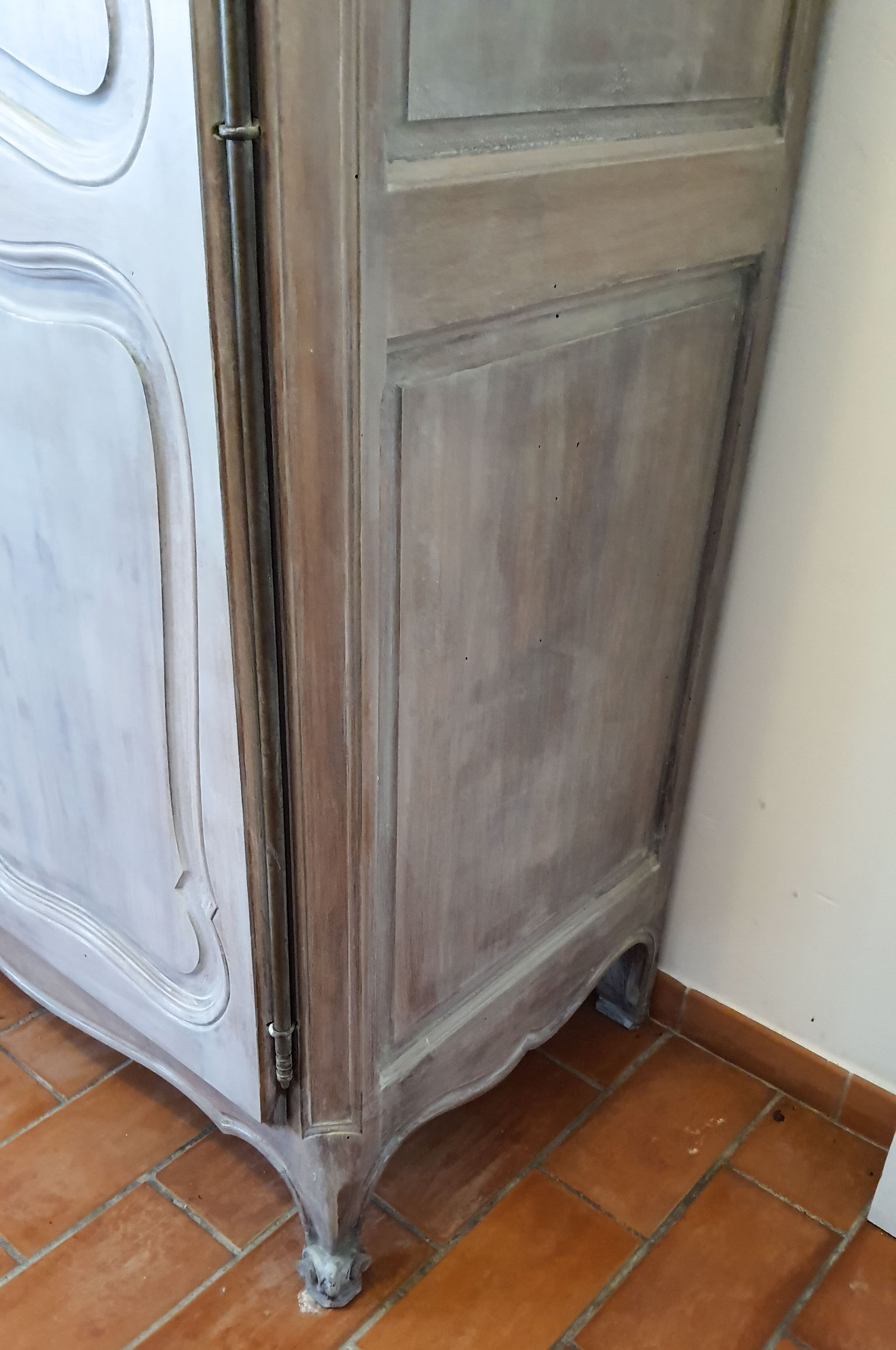 Louis XV wardrobe 3 doors wardrobe ceruse