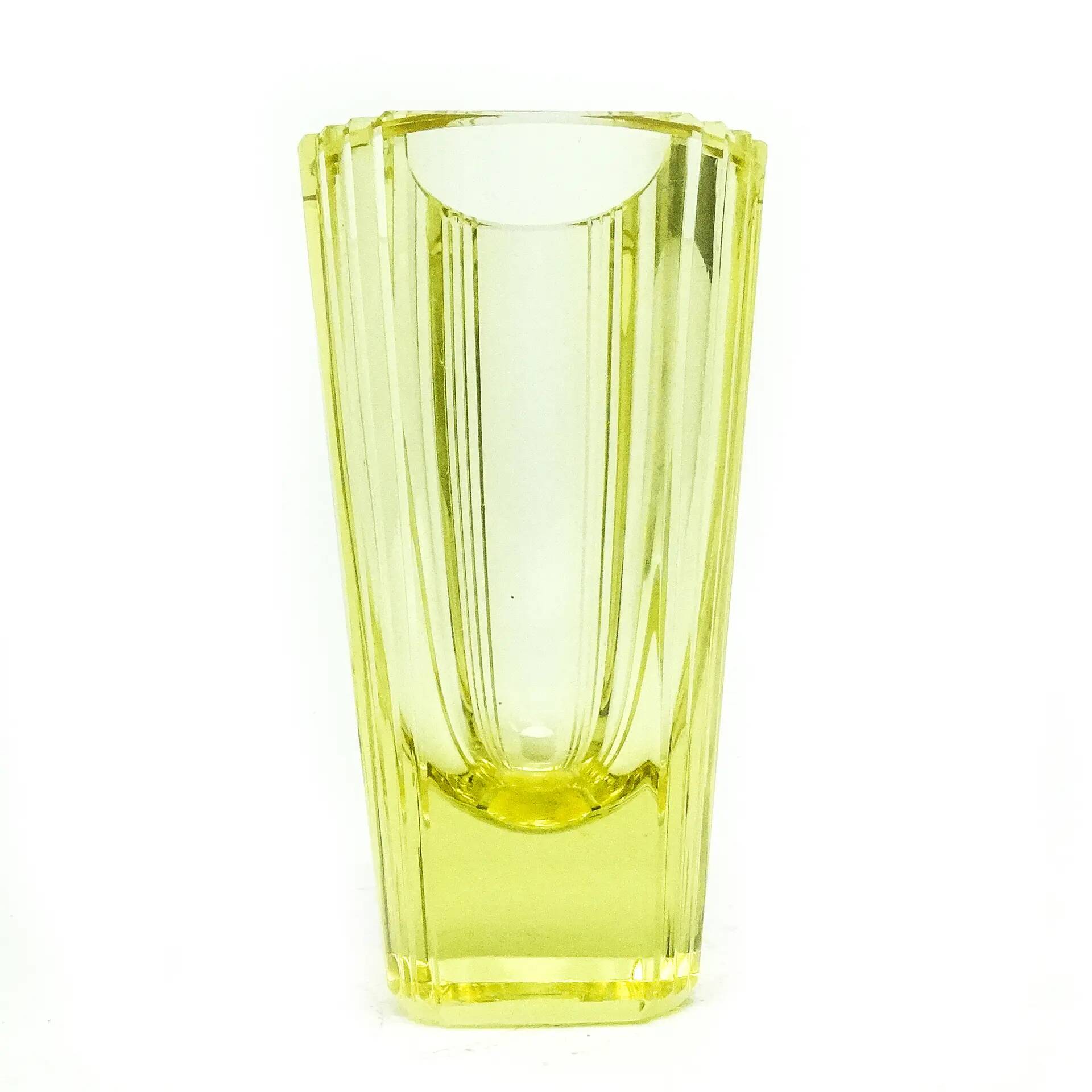 Art Deco vase, crystal, Moser, Czechoslovakia, 1930s