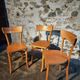 Vintage French bistro chairs in beech – Set of 3, 1950s café chairs