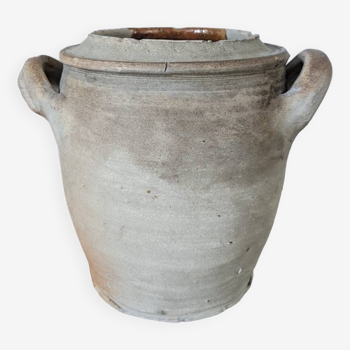 Eared stoneware pot