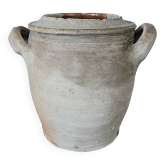 Eared stoneware pot