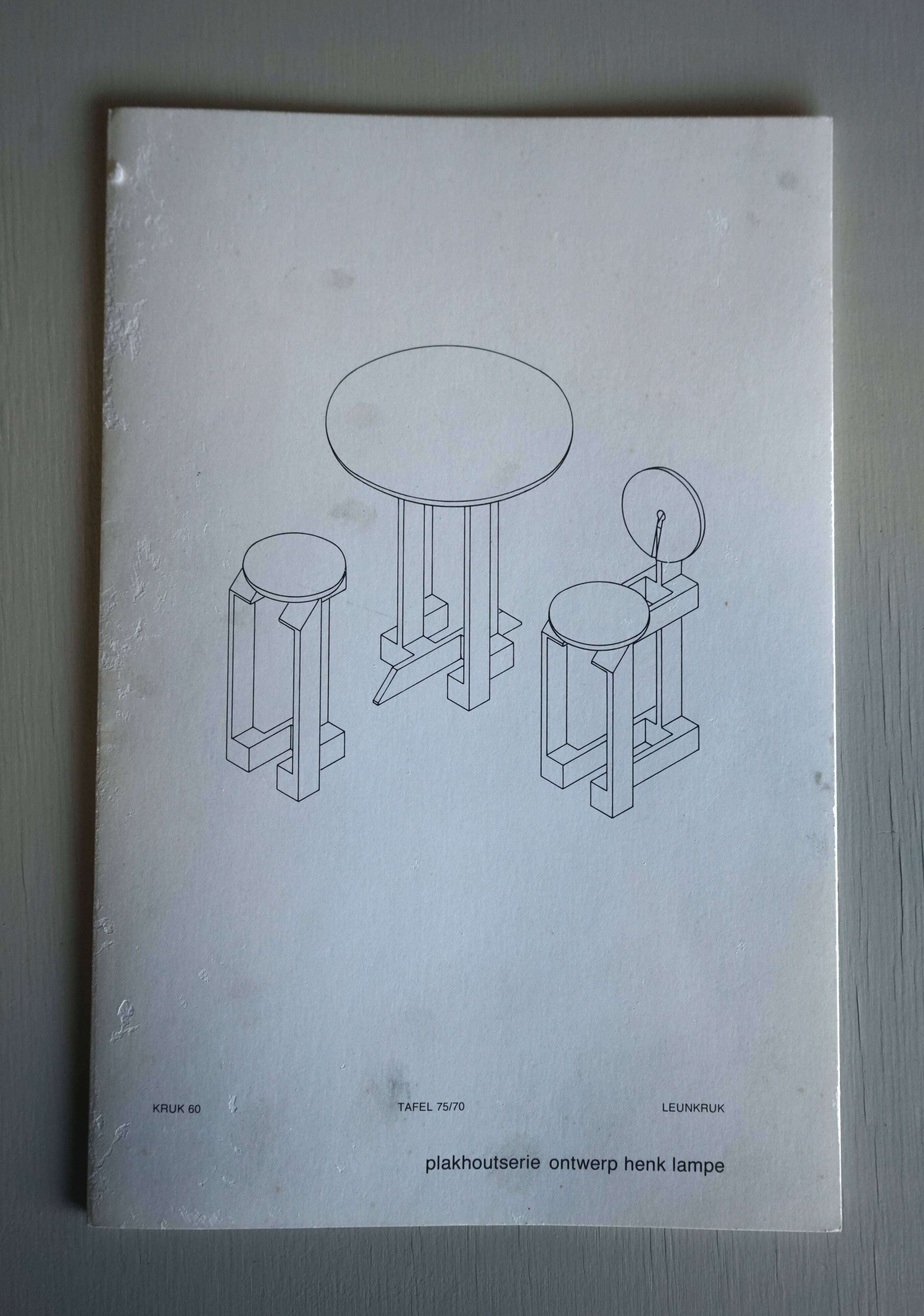 Rare pair of 'Plakhout' Side Chairs by Henk Lampe. 1979