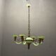 Art Deco Italian Green Opaline Glass Light Pendant