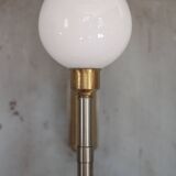 Pair of brass and white opaline wall lights, vintage wall light