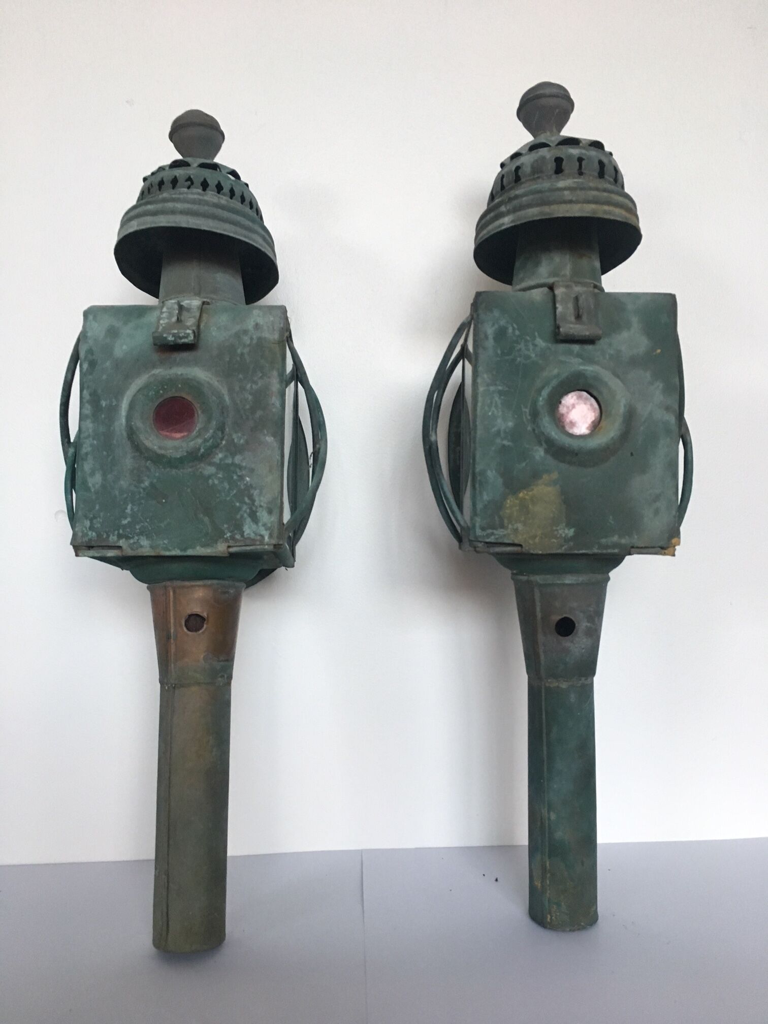 Anciennes lampes de calèche