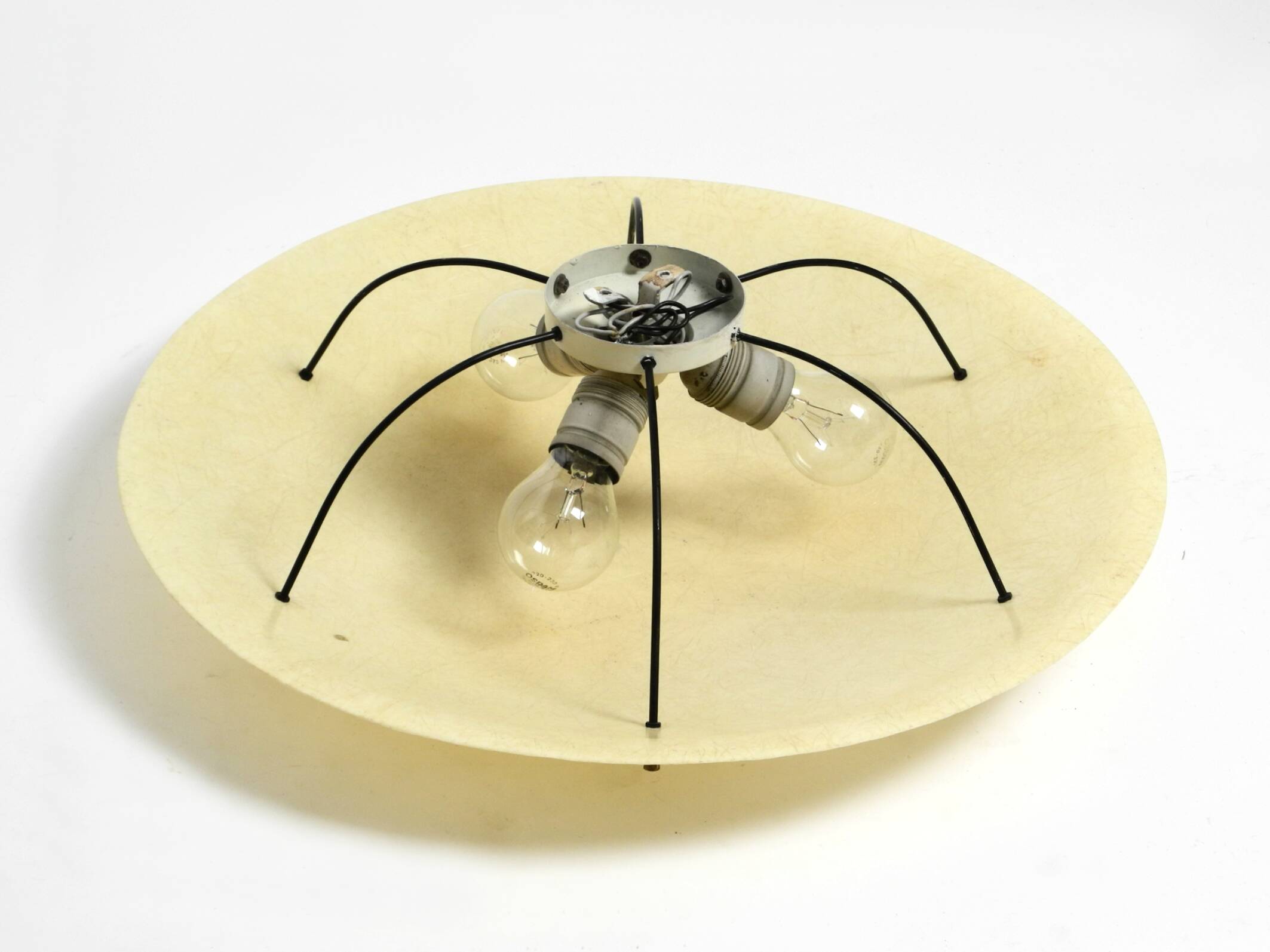 Extremely rare large round Mid Century Modern fiberglass ceiling lamp | Ø 5