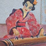 Painting "geisha with zither"