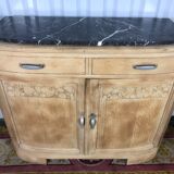 Art Deco oak buffet erased marble