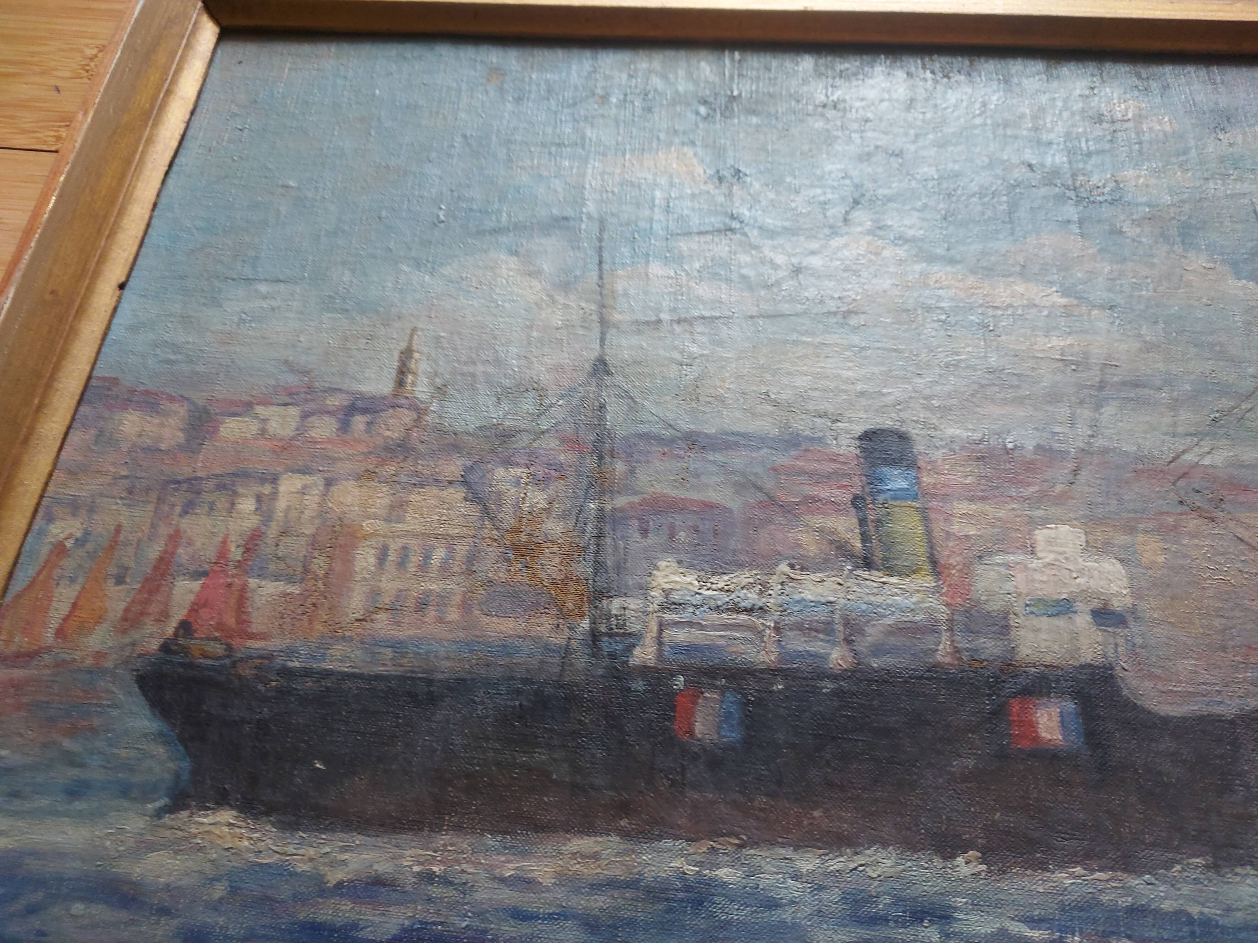 Marine , boat , entrance to the port of Marseille ( le panier )