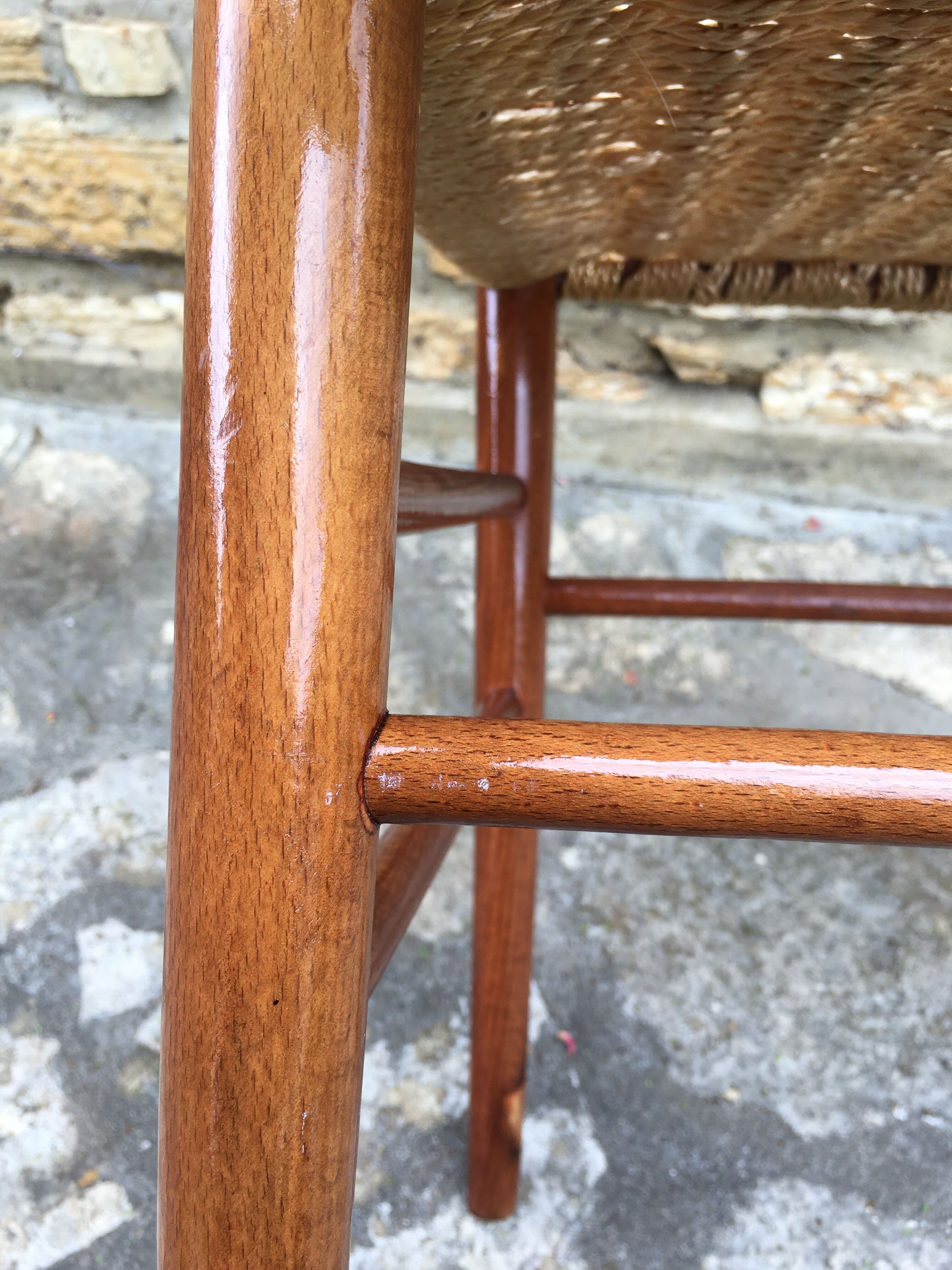 Italian chair in rope and wood