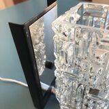 Rectangular wall lamp in molded glass