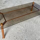 Table basse vintage cuivree 1950