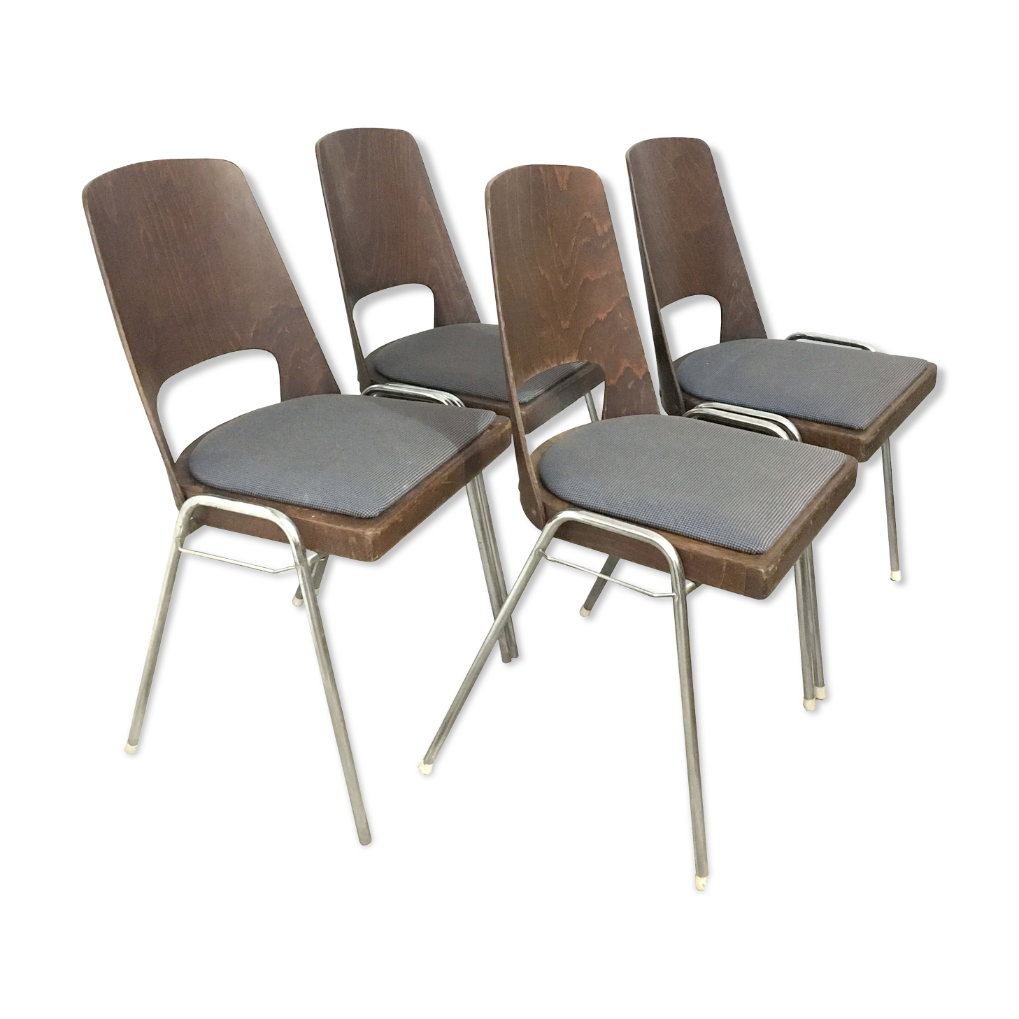 Series of 4 baumann barrel chairs