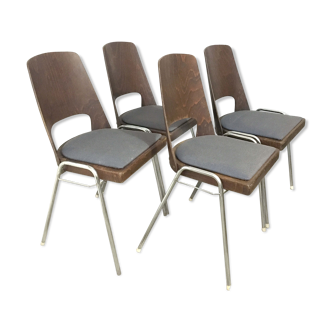 Series of 4 baumann barrel chairs