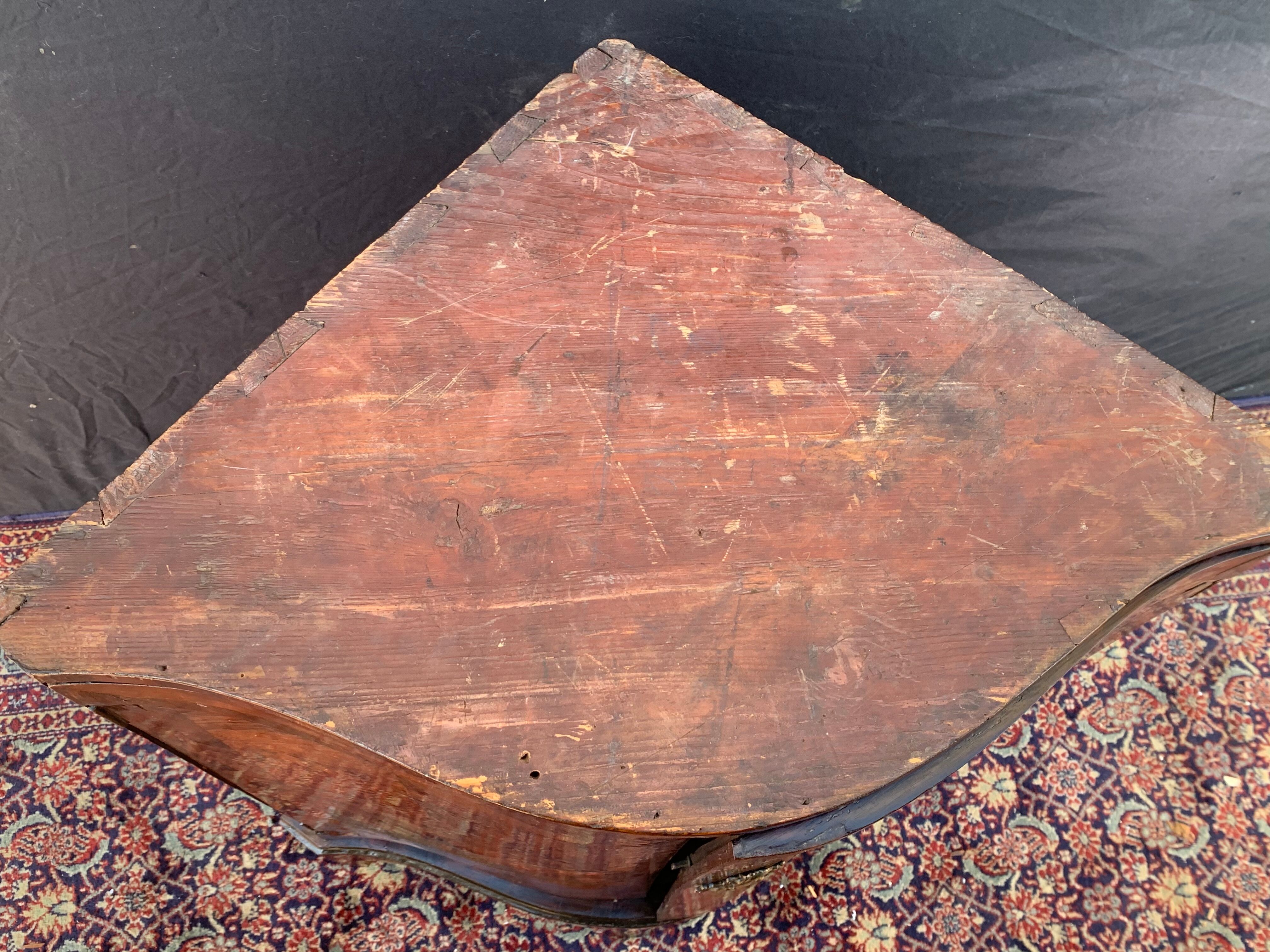 Migeon corner buffet stamped in Louis XV period marquetry