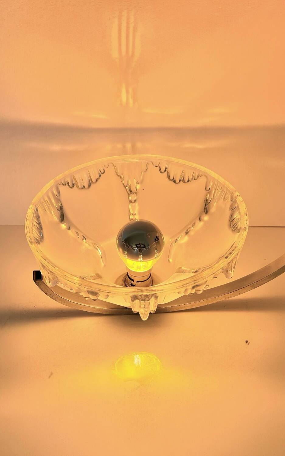 Pair of Ezan art deco glass and chrome wall lights