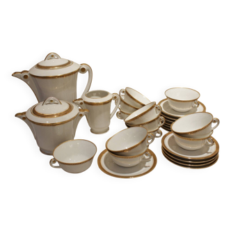 Service à thé ou à café en porcelaine de Limoges vers 1950