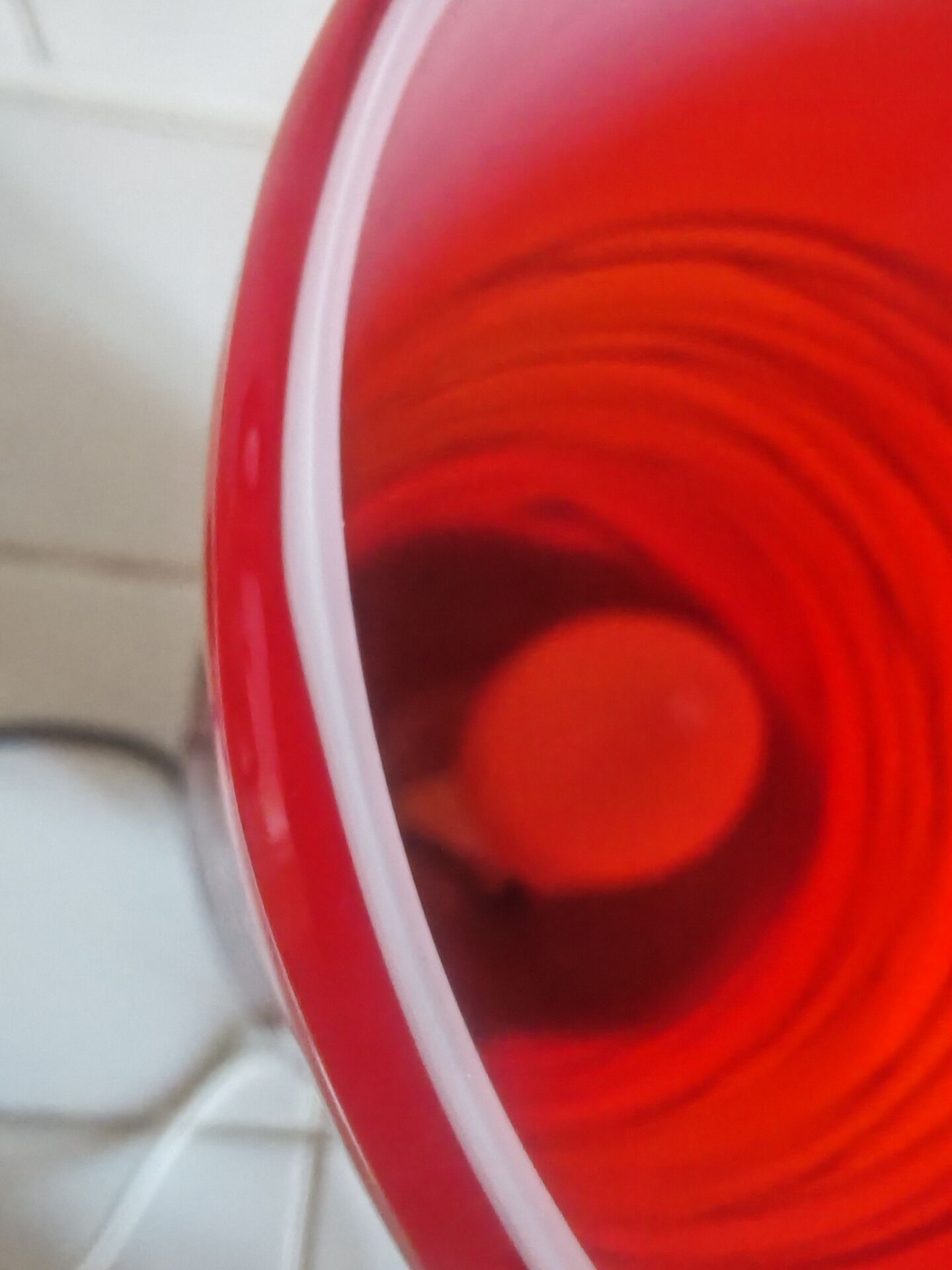 Red/orange Murano glass table lamp in 70s style (1980)