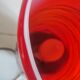 Red/orange Murano glass table lamp in 70s style (1980)