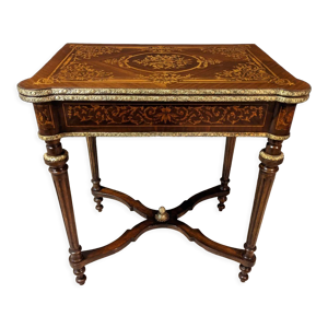 Table à jeux en marqueterie style