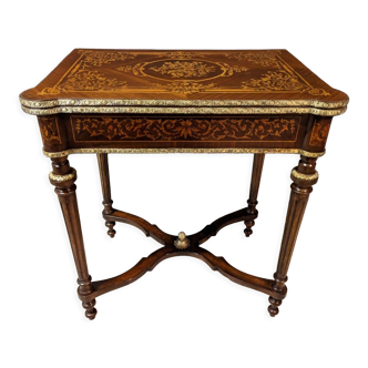 Games Table Marquetry Napoleon III Style