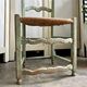 Provençal chair in water green wood and woven straw