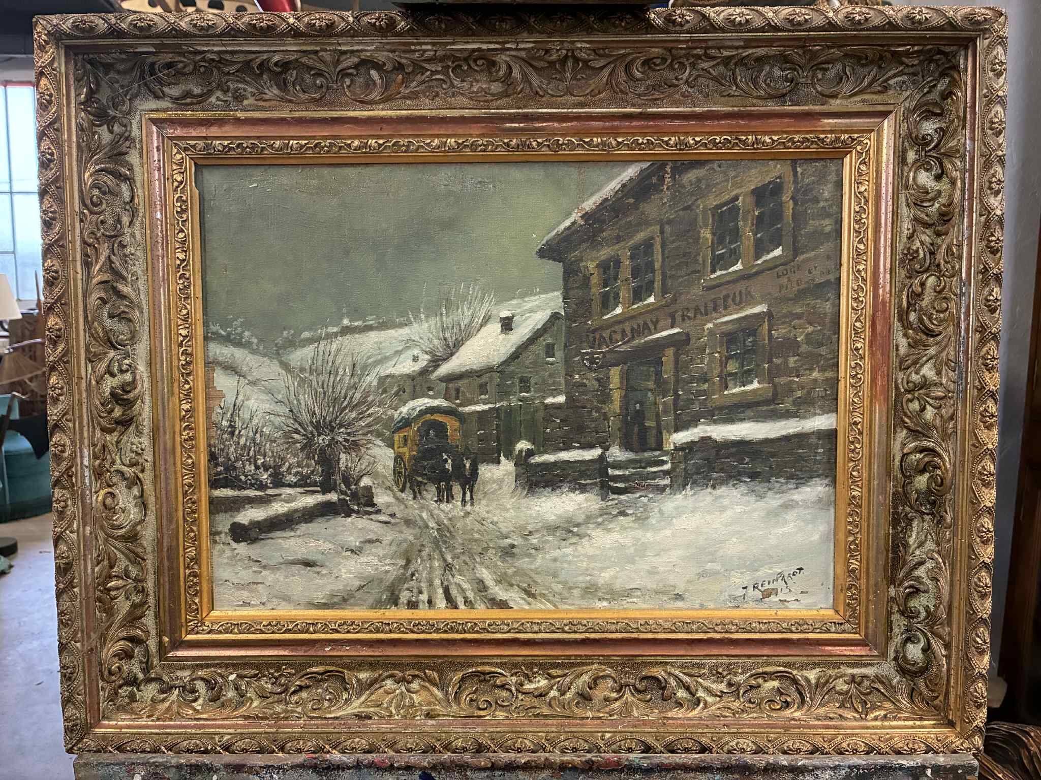 Tableau Peinture paysage enneigé