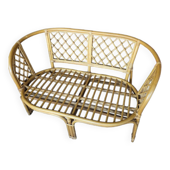 Rattan bench from the 70s