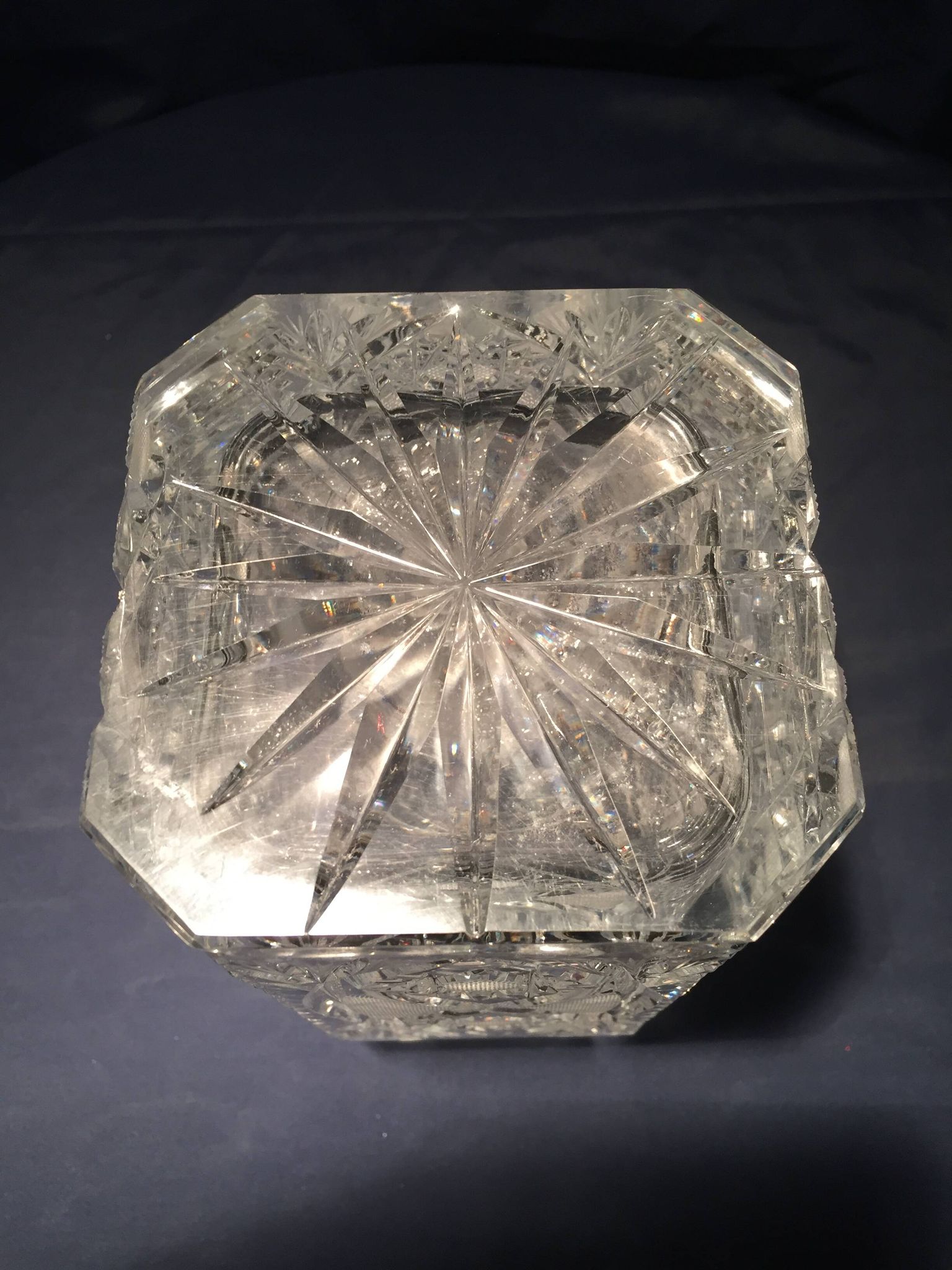 Whiskey carafe in bohemian crystal table art at the time of the digestive
