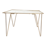 Coffee table gilded metal and white rigidule top 50