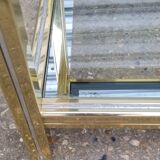 Side table in gold metal and chrome