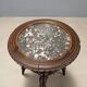 Side table in Swiss pine with a black marble top - Italy 20th century