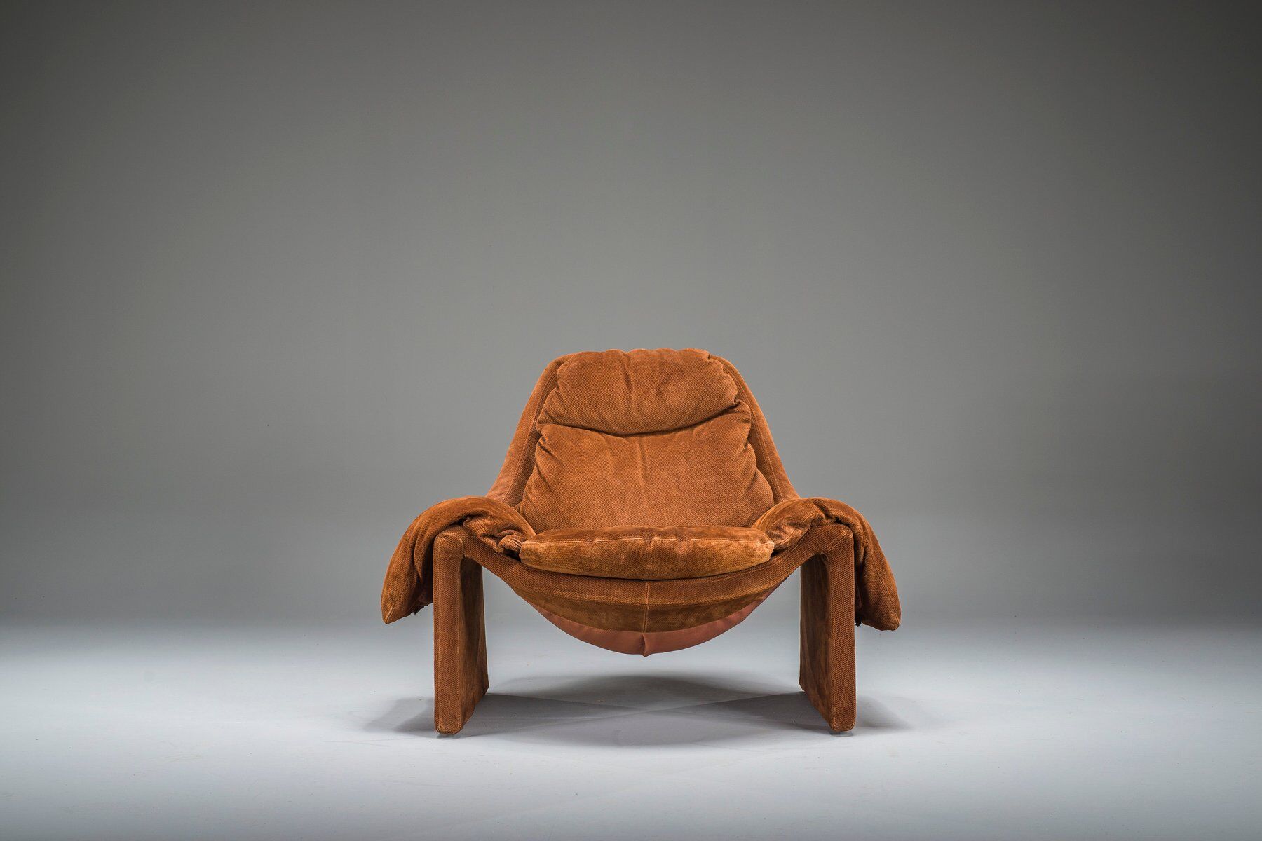 Proposals P60 leather lounge chair by Vittorio Introini for Saporiti, Italy, 1960s