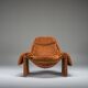 Proposals P60 leather lounge chair by Vittorio Introini for Saporiti, Italy, 1960s